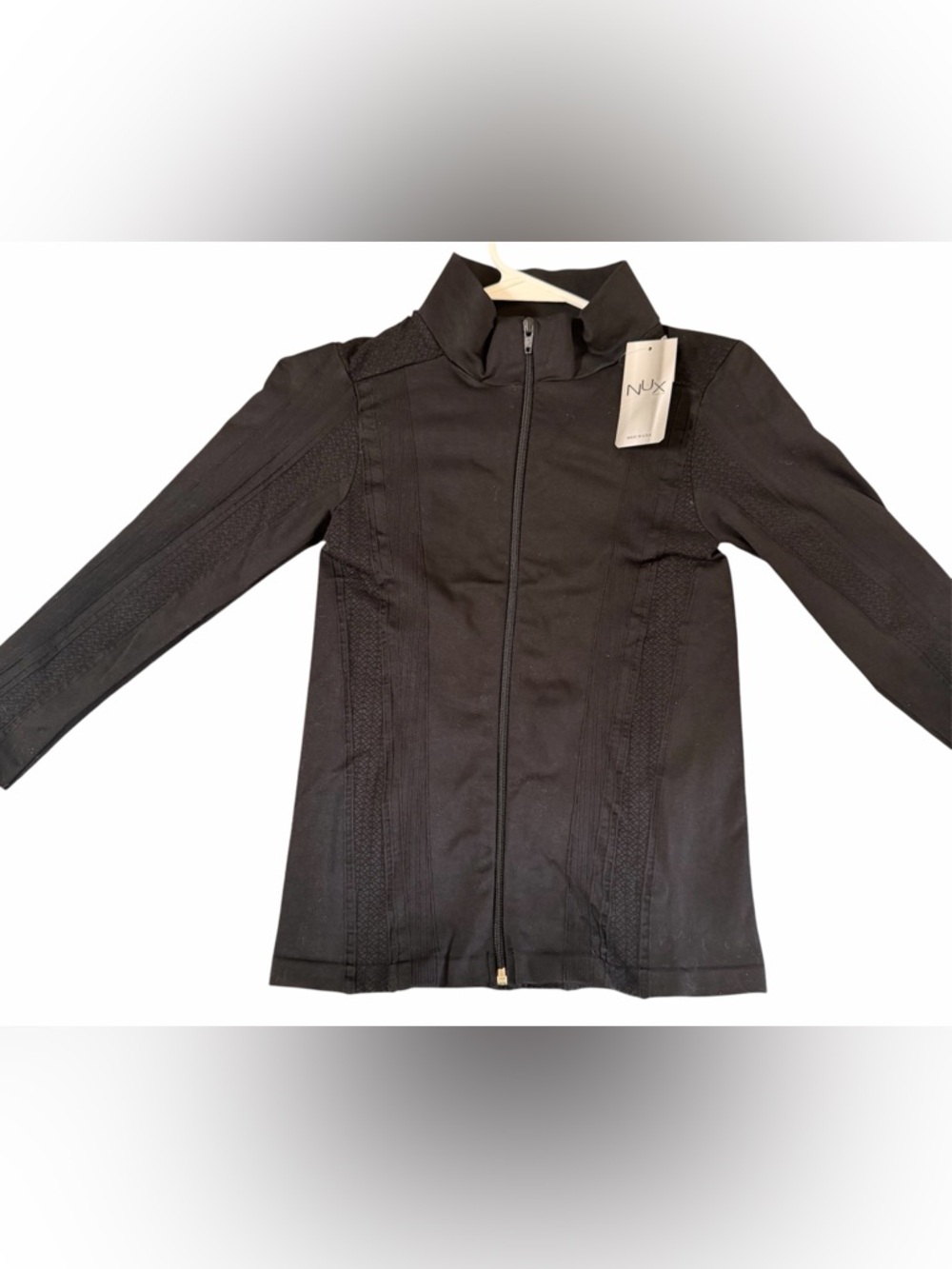 NUX Black Textured Zip-Up Bomber Jacket